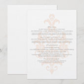 コーラル サテン ダマスク 情報カード 招待状 (正面/裏面)