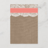 コーラル サンド ドル ビーチ ウェディング コレクション エンクロージャーカード (裏面)