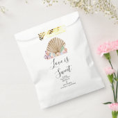 コーラル&シーシェルビーチ結婚式 フェイバーバッグ (封をした状態)