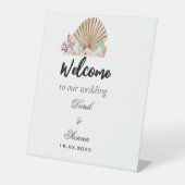 コーラル&シーシェルビーチ結婚式 台座サイン (正面)