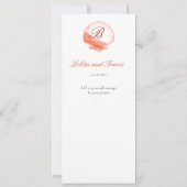 コーラル シーシェル 結婚式 披露宴 夕食 メニュー 招待状 (裏面)