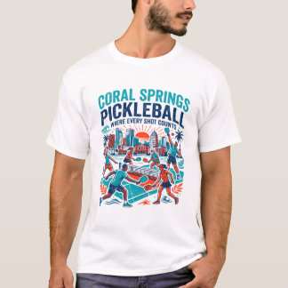 コーラル・スプリングス フロリダ ピックルボールコートの風景 Tシャツ