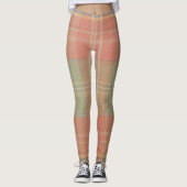コーラル＆セージの格子縞 レギンス (正面)