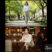 コーラル＆セージの格子縞 レギンス