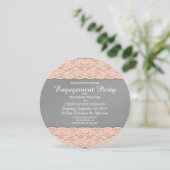コーラル&ソエレガントフトグレーレースデザイン 招待状 (スタンド正面)