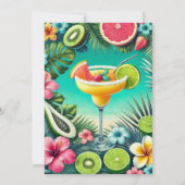 コーラル、ターコイズ、ライム マグス＆マリモニー ブライダル 招待状 (裏面)