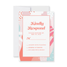 コーラル ティール ジオメトリック アーティスティック | モダン アブストラクト