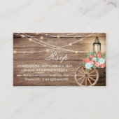 コーラル&ティール（緑がかった色）の出欠と登録2 -結婚のWebサイト エンクロージャーカード (正面)