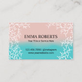 コーラル&ティール(緑がかった色)メイクアップヘア美しいサロンスパ 紹介カード (裏面)