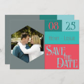 コーラル＆テール カラー ブロック STD フォト フラット カード (正面/裏面)