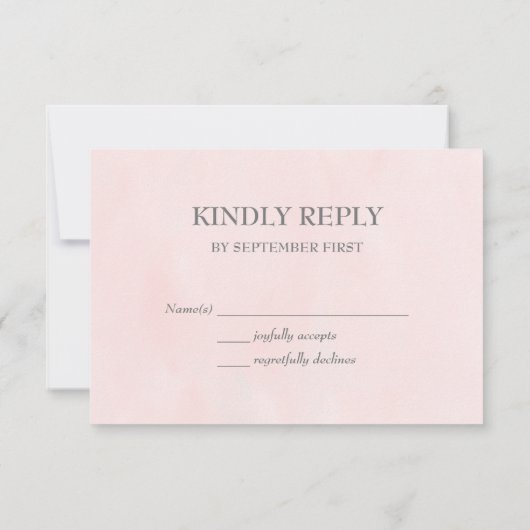 コーラル ドリームス 水彩 結婚式 RSVP カード (裏面)