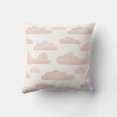 コーラル ドリームタイム ウォーターカラー クラウズ スロー ピロー (裏面)