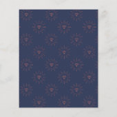 コーラル、ネイビーとシルバーのフローラ結婚式招待状 チラシ (裏面)