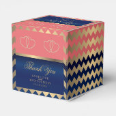 コーラル&ネイビーブルーと金ゴールドハート2 フェイバーボックス (裏面サイド)