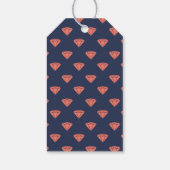 コーラル ネイビー シルバー フローラル ウェディング ギフトタグ (裏面)