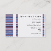 コーラル・ネイビー・ブルー・パターンの名刺 名刺 (裏面)