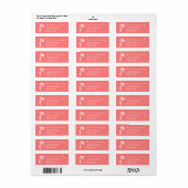 コーラル+パームツリーアイコン手書きタイポグラフィ ラベル (フルシート)