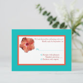 コーラル ヒビスカスとアクアII 返信カード 招待状 (スタンド正面)