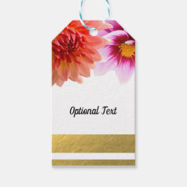 コーラル&ピンクサマーダリアフラワーズ結婚フローラ ギフトタグ