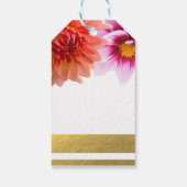 コーラル&ピンクサマーダリアフラワーズ結婚フローラ ギフトタグ (裏面)