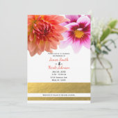 コーラル&ピンクサマーダリアフラワーズ結婚フローラ 招待状 (スタンド正面)