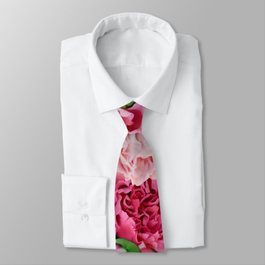 コーラル&ピンクティーバラ花 ネクタイ (タイ)