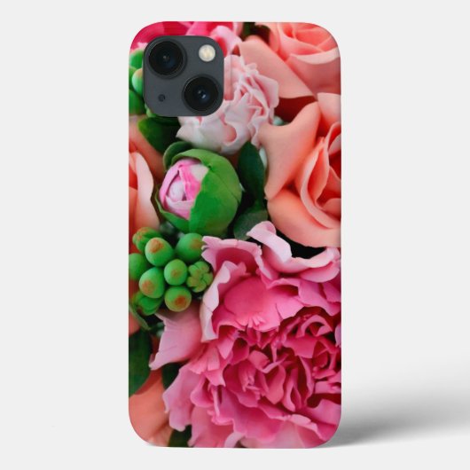 コーラル&ピンクティーバラ花 Case-Mate iPhoneケース (裏面)