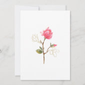 コーラル ピンク ゴールド マグノリア フラワーのクリスチャン ウェディング 招待状 (裏面)