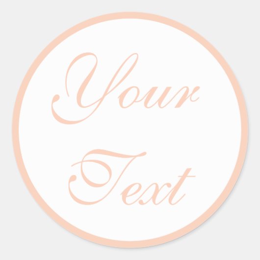コーラル/ピーチ結婚ズ封筒用シール付き/カスタム文字 ラウンドシール (正面)