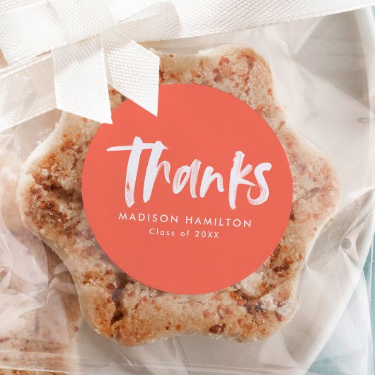 コーラル |ブラシスクリプト卒業ありがとうございました ラウンドシール