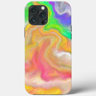 コーラル、ブルー、グリーン、ピンクの抽象芸術流体アート iPhone 13 PRO MAXケース