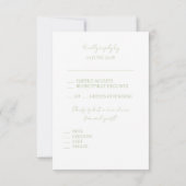 コーラル&ホワイトフローラモノグラムウェディングRSVP 出欠カード (裏面)