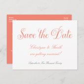 コーラル&ホワ結婚イトの日救付ハガキ 案内ポストカード (正面/裏面)