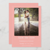 コーラル ミニマリスト モダン フォト セーブザデート (正面/裏面)