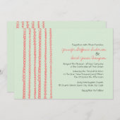 コーラル&ミントおもしろいドードルズ結婚式招待状 招待状 (正面/裏面)