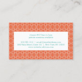 コーラル/ミント織りフィットネス及びヨガデザイン 名刺 (裏面)