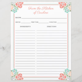 コーラル＆ミント フラワーレシピ バインダーシート