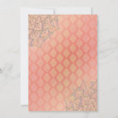 コーラル ラベンダー ゴールド モロッカン グラム スイート16 パーティ 招待状 (裏面)