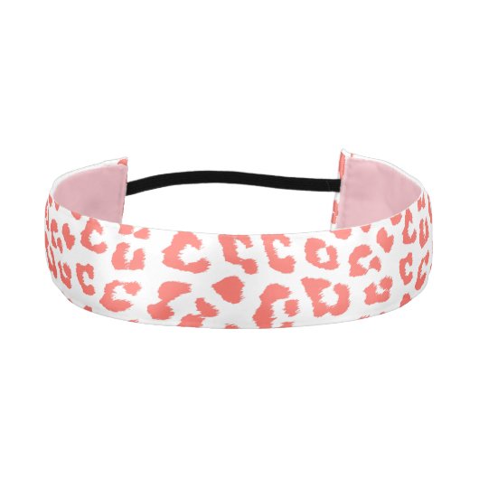 コーラル レオパード プリント アスレチックヘッドバンド (正面)