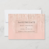 コーラル ローズゴールド グラデーション グリッター Save The Date セーブザデート (正面)