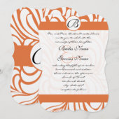 コーラル ローズ スワールズ 結婚式招待状 招待状 (正面/裏面)