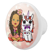 コーラル《写真》ぼけ味フェアリーとユニコーン セラミックノブ (右)