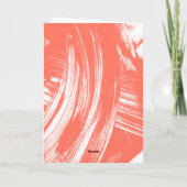 コーラル |抽象芸術ブラシストローク写真の卒業 サンキューカード (裏面)