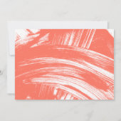コーラル |抽象芸術ブラシストローク卒業パーティー 招待状 (裏面)