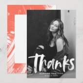 コーラル |抽象芸術写真卒業 サンキューカード (正面/裏面)