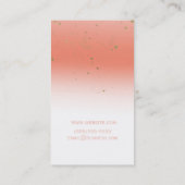 コーラル&金ゴールドオレンジグモダンラムシックグラマー 名刺 (裏面)