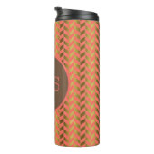 コーラル&金ゴールドヘリンボーンモノグラム タンブラー (回転右)