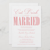 コーラル Eat, Drink & Be Married | 結婚式招待状 招待状 (正面/裏面)