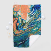 コーラルNブルーサウスウエスタンビーチ抽象芸術 ゴルフタオル (インサイチュ)