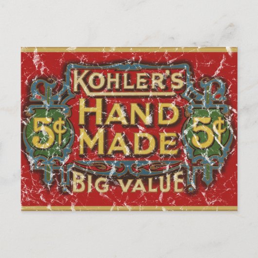 コーラーの葉巻 – 1900 動揺して - ポストカード (正面)